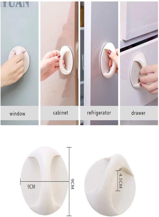 Trifecta مقابض أدراج الخزائن ذاتية اللصق من ترايفيكتا، مقاس 3.35 بوصة، مقابض مساعدة للأبواب والنوافذ والأدراج، مقابض لاصقة سهلة الفتح (عبوة بيضاء - 2) - Image 4